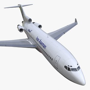 3D Commercial Airliner Boeing 727-100 Iran Aseman Rigged
