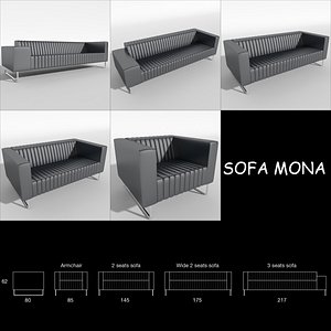 mona couches sofa armchair 3ds