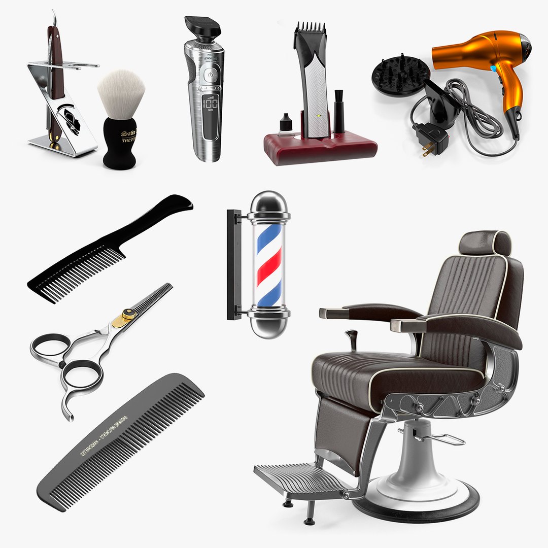 Barbershop Collection 4 3D model preview