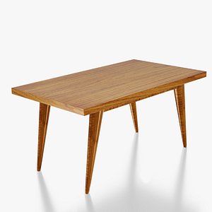 3D model Sleek Modern Wooden Dining Table with Tapered Legs - 3D Model Ready to Render in Blender