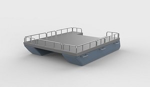 Tritoon pontoon boat 3D model model