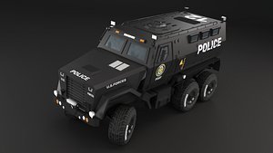 SWAT Truck Low-poly 3D model
