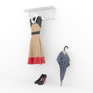 3d model umbrella dress shoes