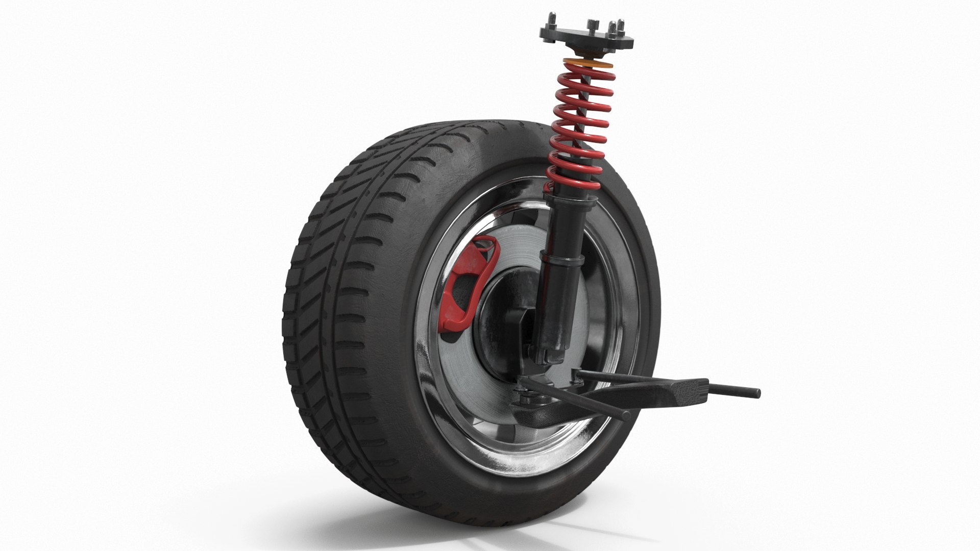 3D Coil Suspension Wheel With Directional Tire Model - TurboSquid 2412764