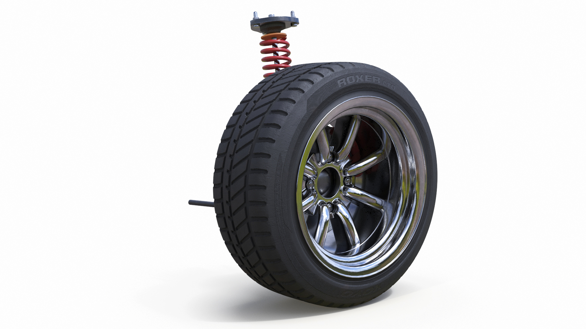 3D Coil Suspension Wheel With Directional Tire Model - TurboSquid 2412764