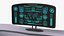Futuristic Control Station Desk with Hologram 3D model