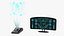 Futuristic Control Station Desk with Hologram 3D model