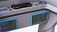 Futuristic Control Station Desk with Hologram 3D model