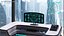 Futuristic Control Station Desk with Hologram 3D model
