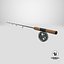 3D Fishing Rod with Cork Handle model