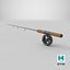3D Fishing Rod with Cork Handle model