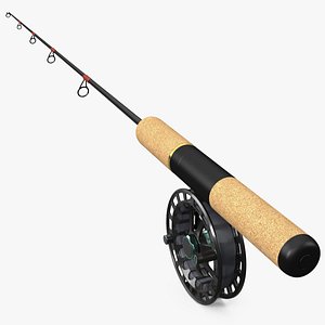 3D Fishing Rod with Cork Handle model