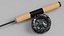 3D Fishing Rod with Cork Handle model