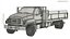 Chevrolet Kodiak C6500 Open-Bed Transport Truck Black-Gray Rigged for Maya