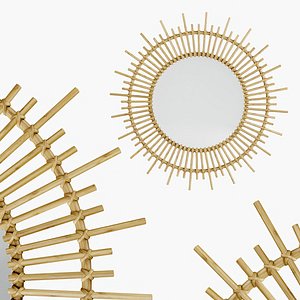 3D planete rattan mirror model