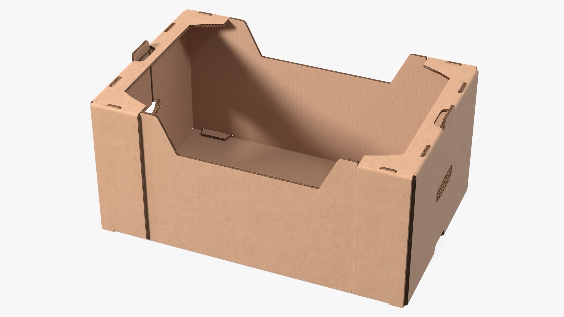 Fruit and Vegetables Packaging Cardboard Tray Box 3D model preview