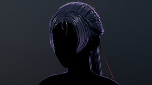 Stylized Female Hair 05 model