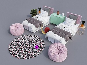 3D bedroom bed