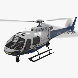 3D model helicopter as-350 philadelphia police