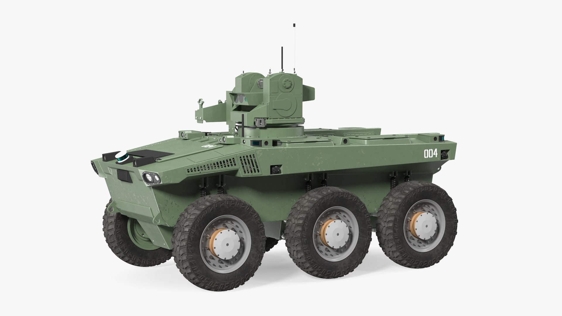 Smart Military Robot Rigged for Cinema 4D 3D model preview