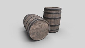 Barrel Wine Medieval M1 3D