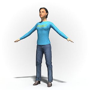 Free Woman 1006~ Rigged human model
