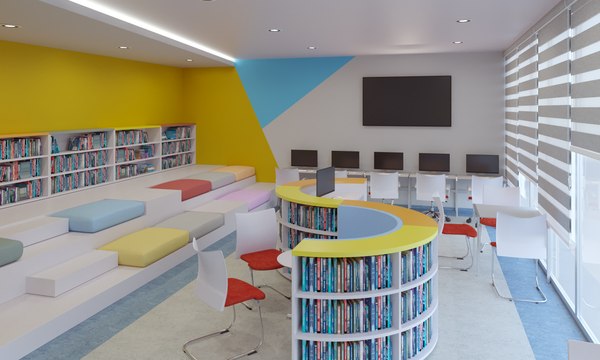 Современная библиотека в школе интерьер (58 фото)
