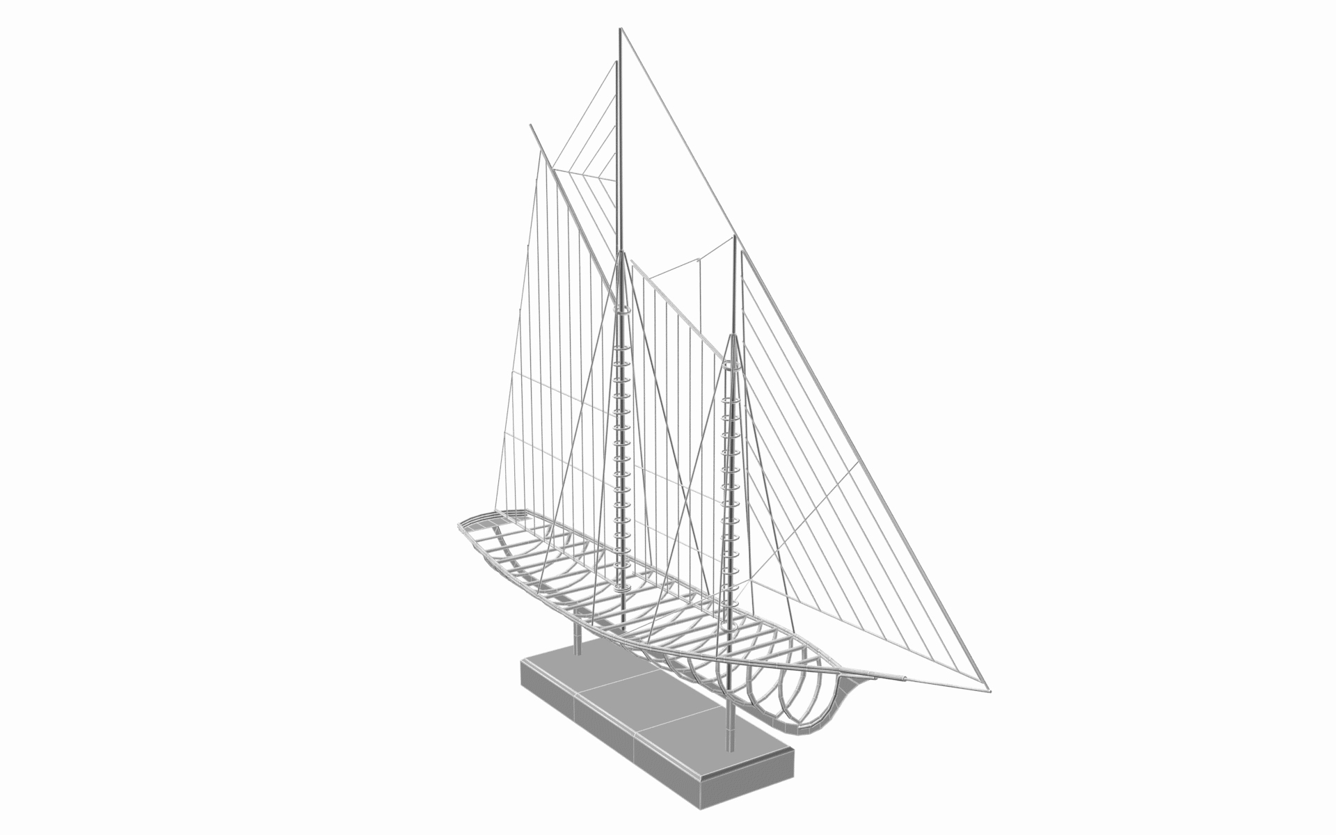 Boat Wire Sculpture 3D TurboSquid 1834859