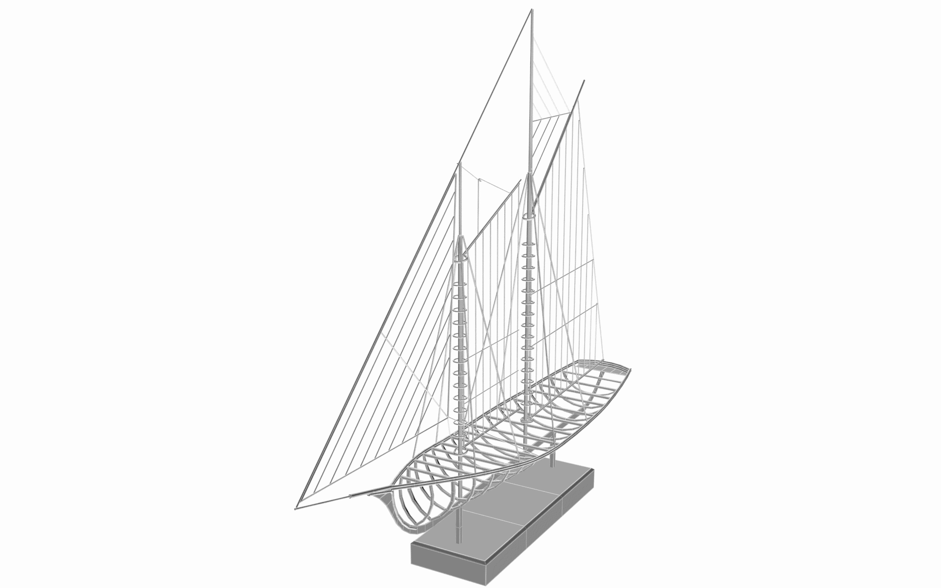 Boat Wire Sculpture 3D TurboSquid 1834859