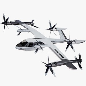 Flying Taxi Uber Hyundai Rigged PBR