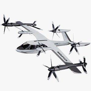 Flying Taxi Uber Hyundai Rigged PBR