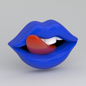 3D blue Tongue Licking