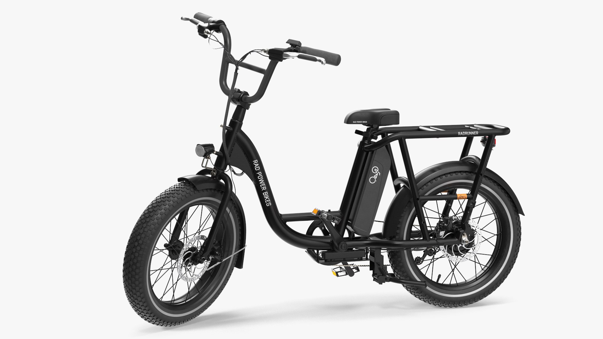 Electric Delivery Bike RadRunner Black Rigged for Maya 3D model preview