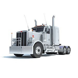 3D Generic Semi Truck Sleeper Cab model
