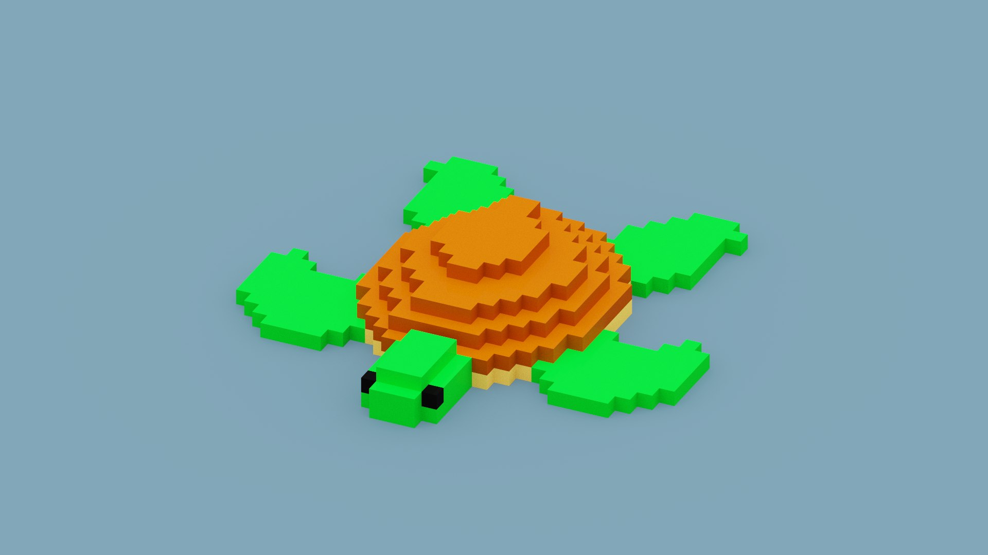 3D Voxel Sea Turtle Model - TurboSquid 1952967