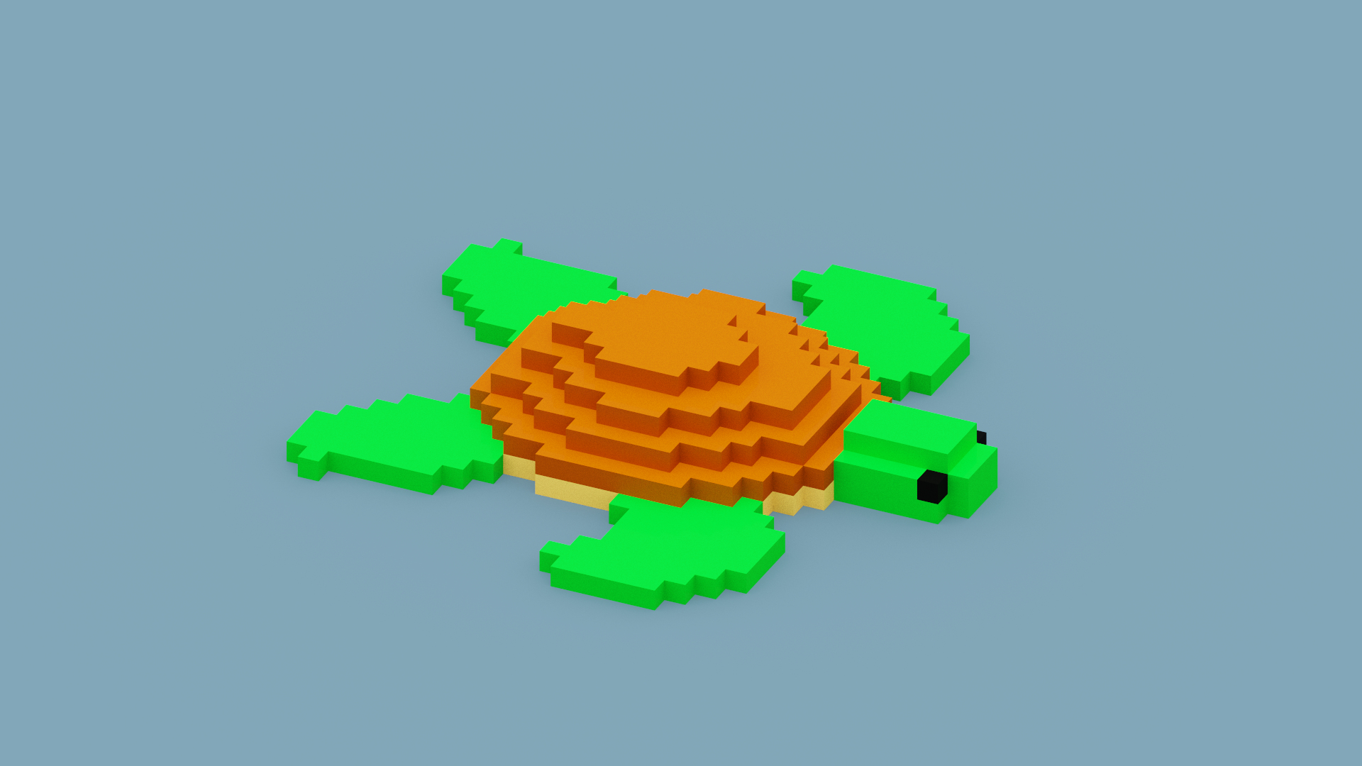 3D Voxel Sea Turtle Model - TurboSquid 1952967