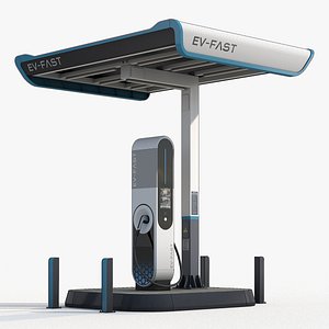 EV charging station 2 3D model