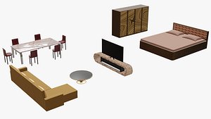 3D model Interior modern furniture collection