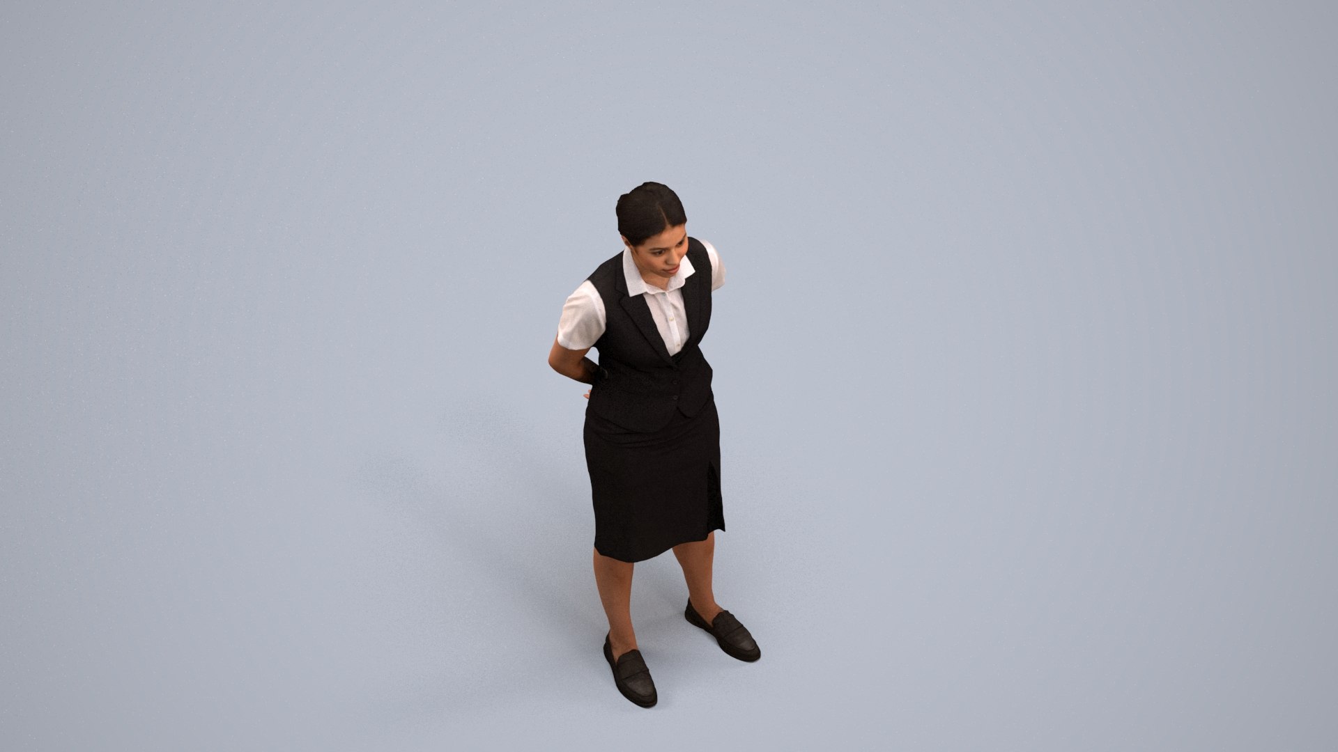 00232Nur0004 - Adult Latino woman waiting in hospitality venue wearing summer attire 3D model https://p.turbosquid.com/ts-thumb/F0/dtZmDg/yg/00232_nur0004_state2_frame_0005/jpg/1773056816/1920x1080/fit_q87/8e548a0158fac7ccb67a08add0d687c7fe3e852c/00232_nur0004_state2_frame_0005.jpg