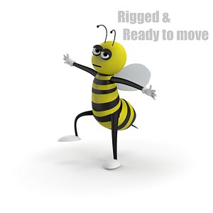 3d model cartoon bee rigged