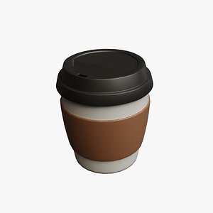 3D Coffee in a Cup Cartoon Stylized model