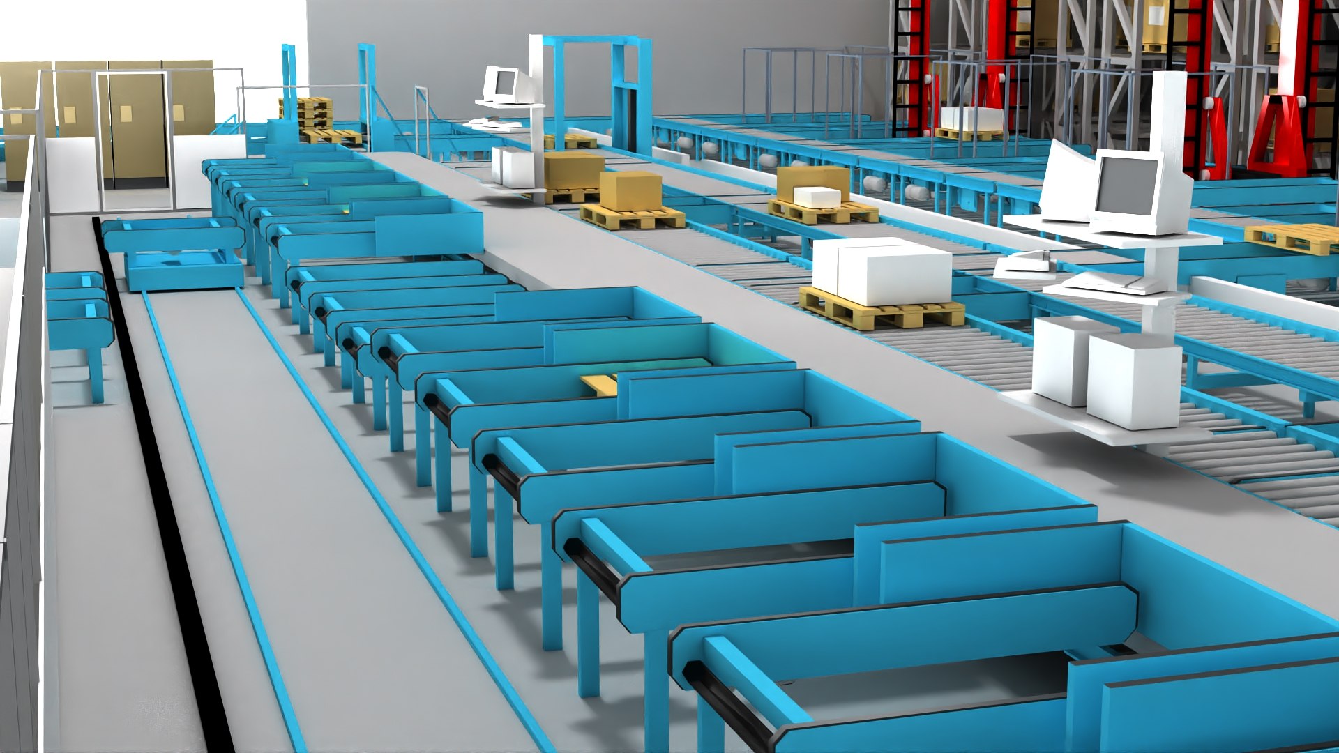 3D model warehouse conveyors cranes - TurboSquid 1465247