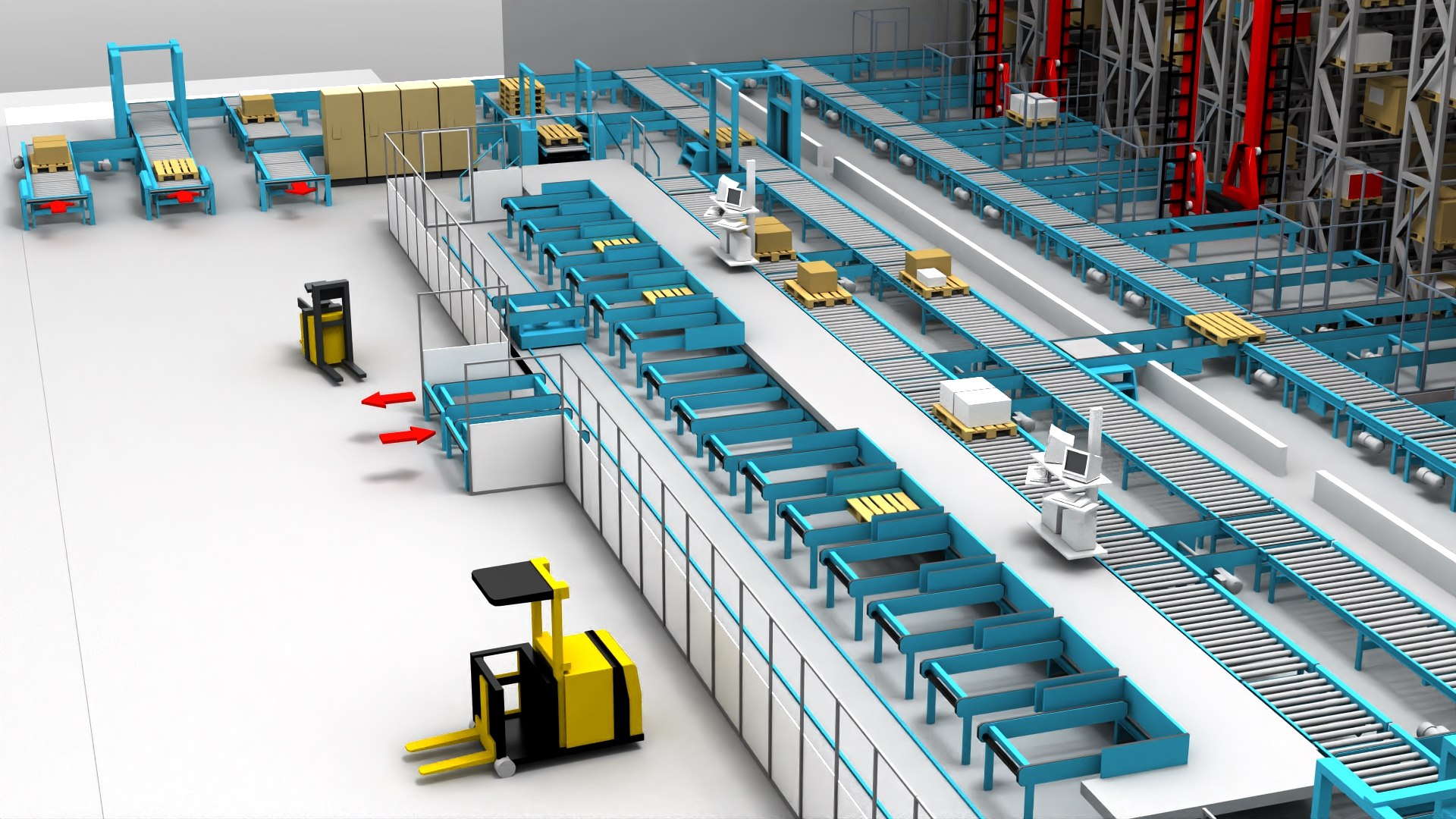 3D Model Warehouse Conveyors Cranes - TurboSquid 1465247