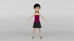 3D Cartoon Girl model