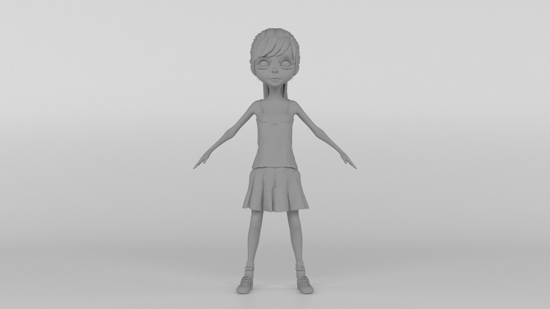 3d Cartoon Girl Model Turbosquid 1761206