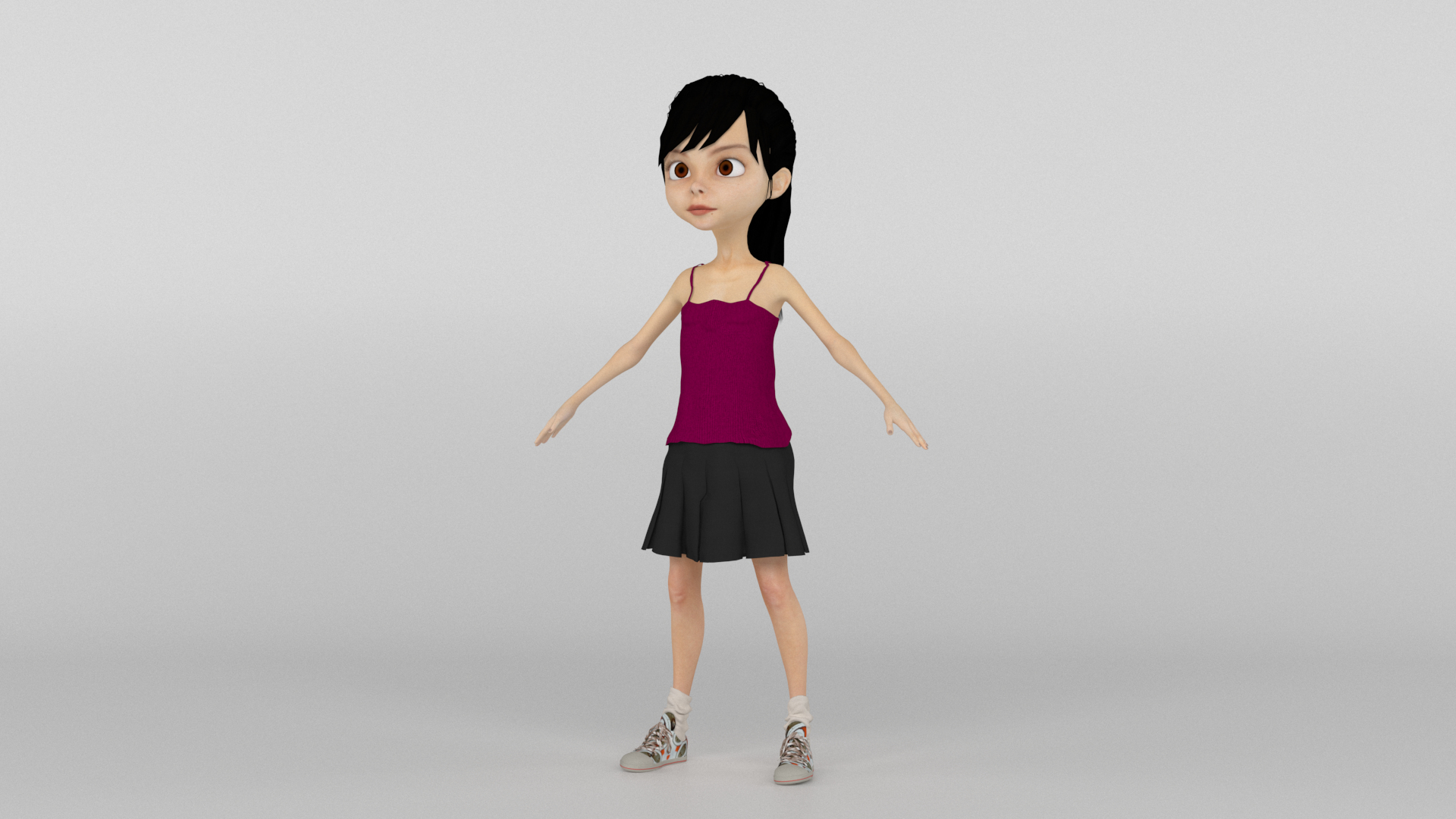 3D Cartoon Girl model - TurboSquid 1761206