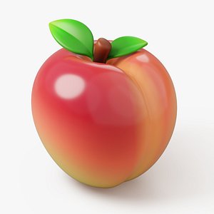 3D Peach Fruit Stylized model