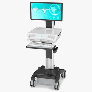 Hospital Computer Cart with Keyboard