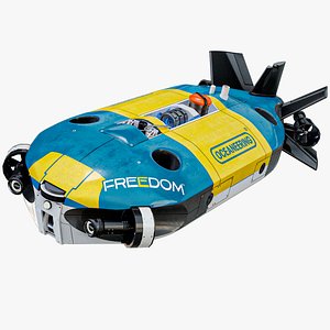 3D model Oceaneering Freedom - Autonomous Underwater Vehicle AUV Submersible PBR