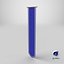 3D model Wall Banner Rounded Blue